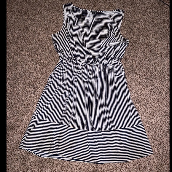 Rhapsody navy and white striped dress - Picture 2 of 5